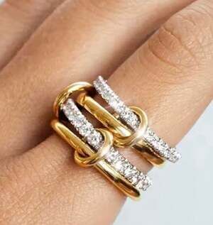 Silver Gold Multi Ring Mixed Metals Stackable Ring Set